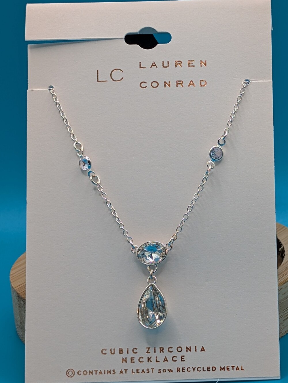 LC Lauren Conrad Silver and Teardrop Pendant Necklace